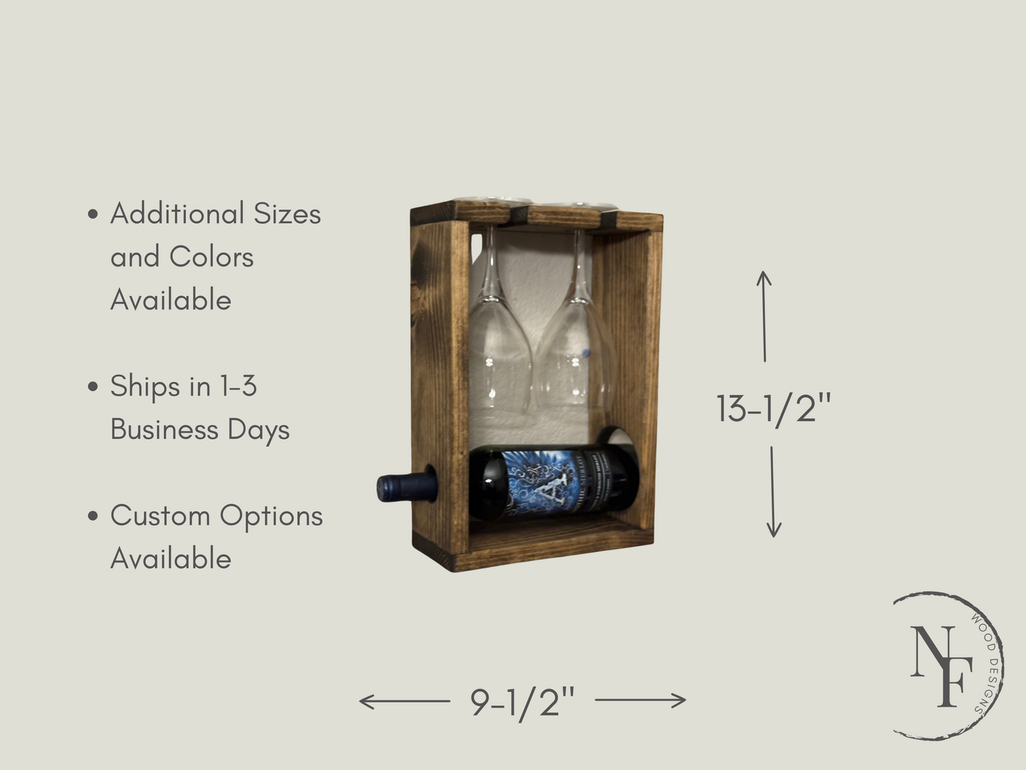 Wine Bottle Holder with Glasses
