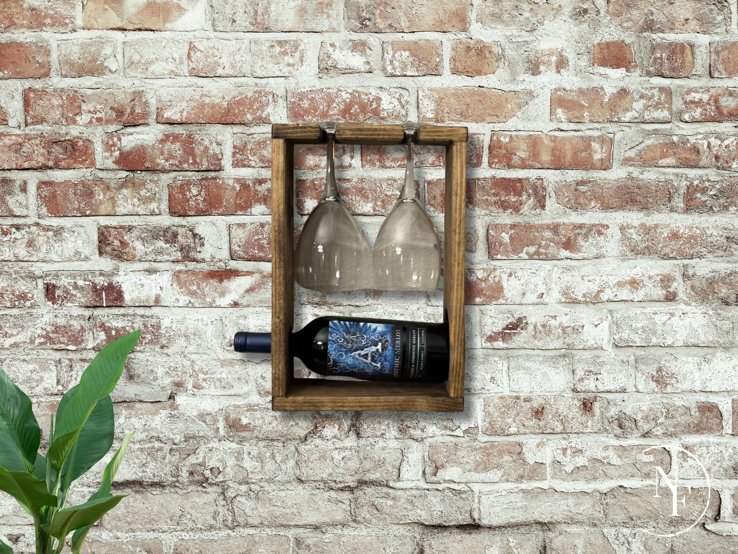Wine Bottle Holder with Glasses