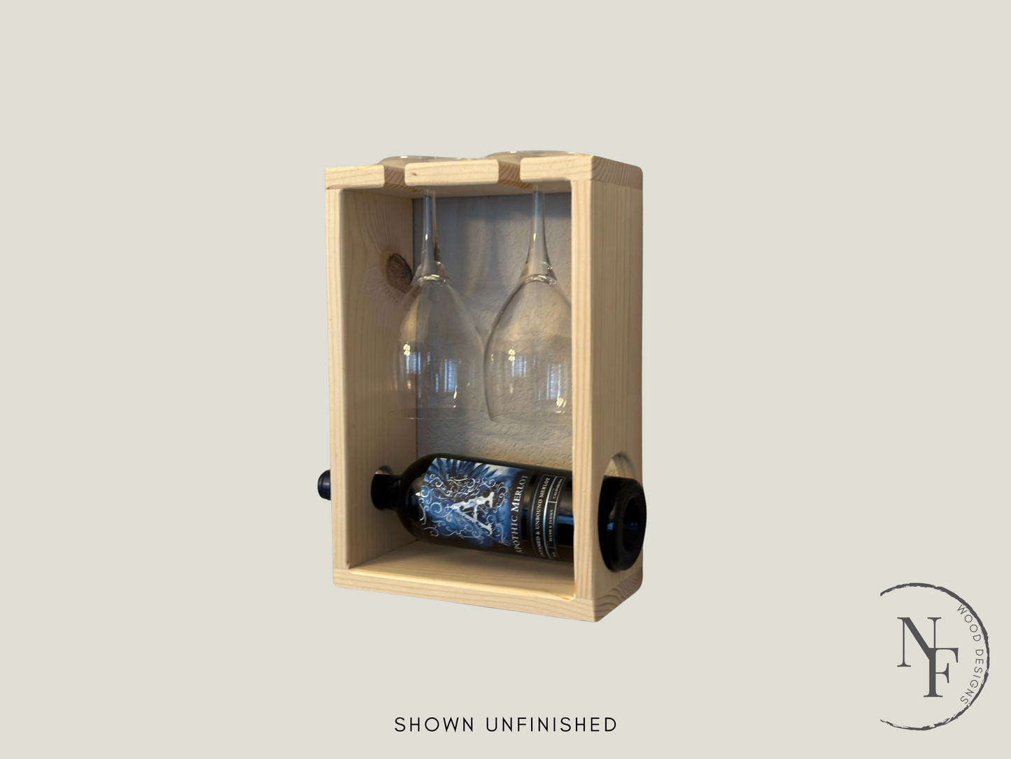 Wine Bottle Holder with Glasses