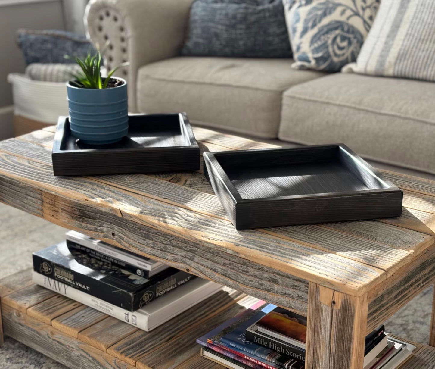 Handmade Knotty Pine Wood Tray | Serving Tray | Home Decor | Multiple Sizes